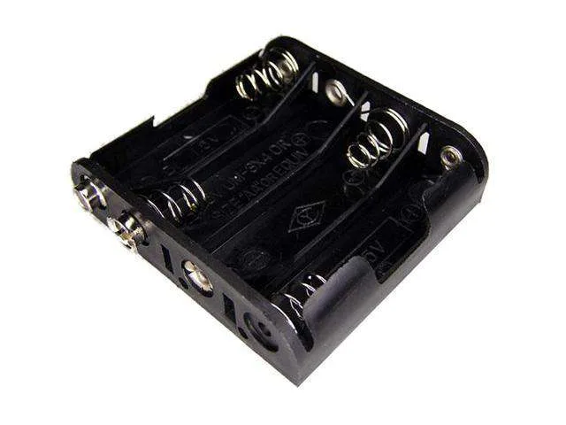 4 x AA Flat Battery Holder with Snap Terminal
