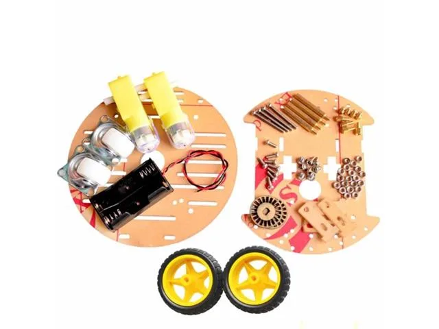 2WD Mini Round Double-Deck Smart Car Chassis Kit