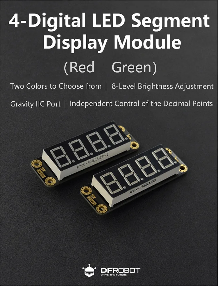 Clear 4-digit red display
