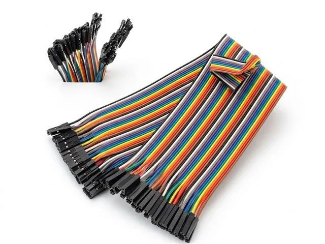 Female-to-Female 40-Way Ribbon Jumper Cable, 15 cm