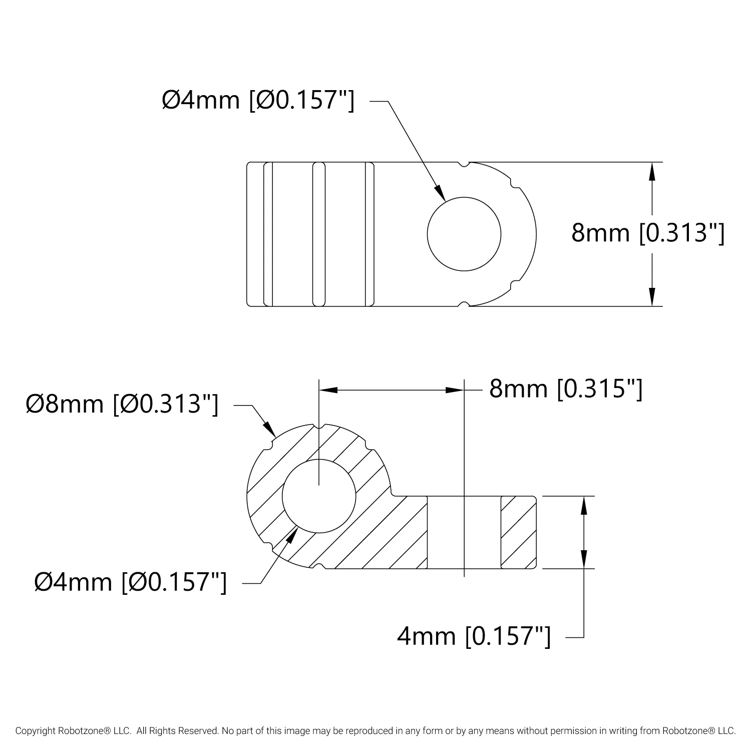 Plastic Hinge Block - 25 Pack technical drawing