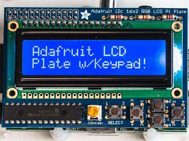 Adafruit 16x2 Blue and White LCD and Keypad Kit for Raspberry Pi