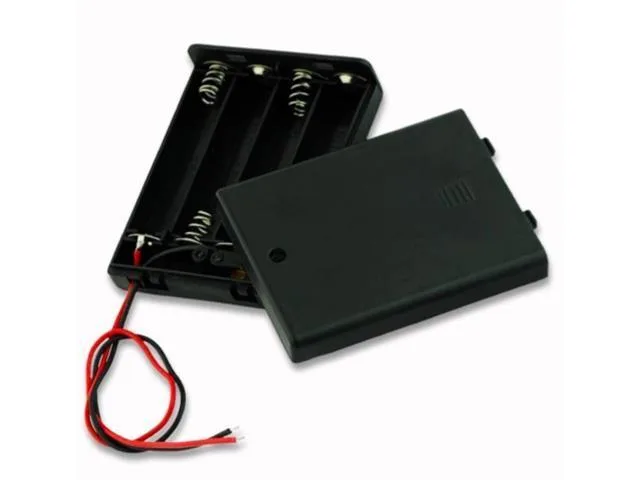 4 x AAA Battery Holder with Cover and Switch, 6 V